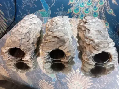 3x slate Plec breeding caves hides Pleco catfish shrimp spawning 2